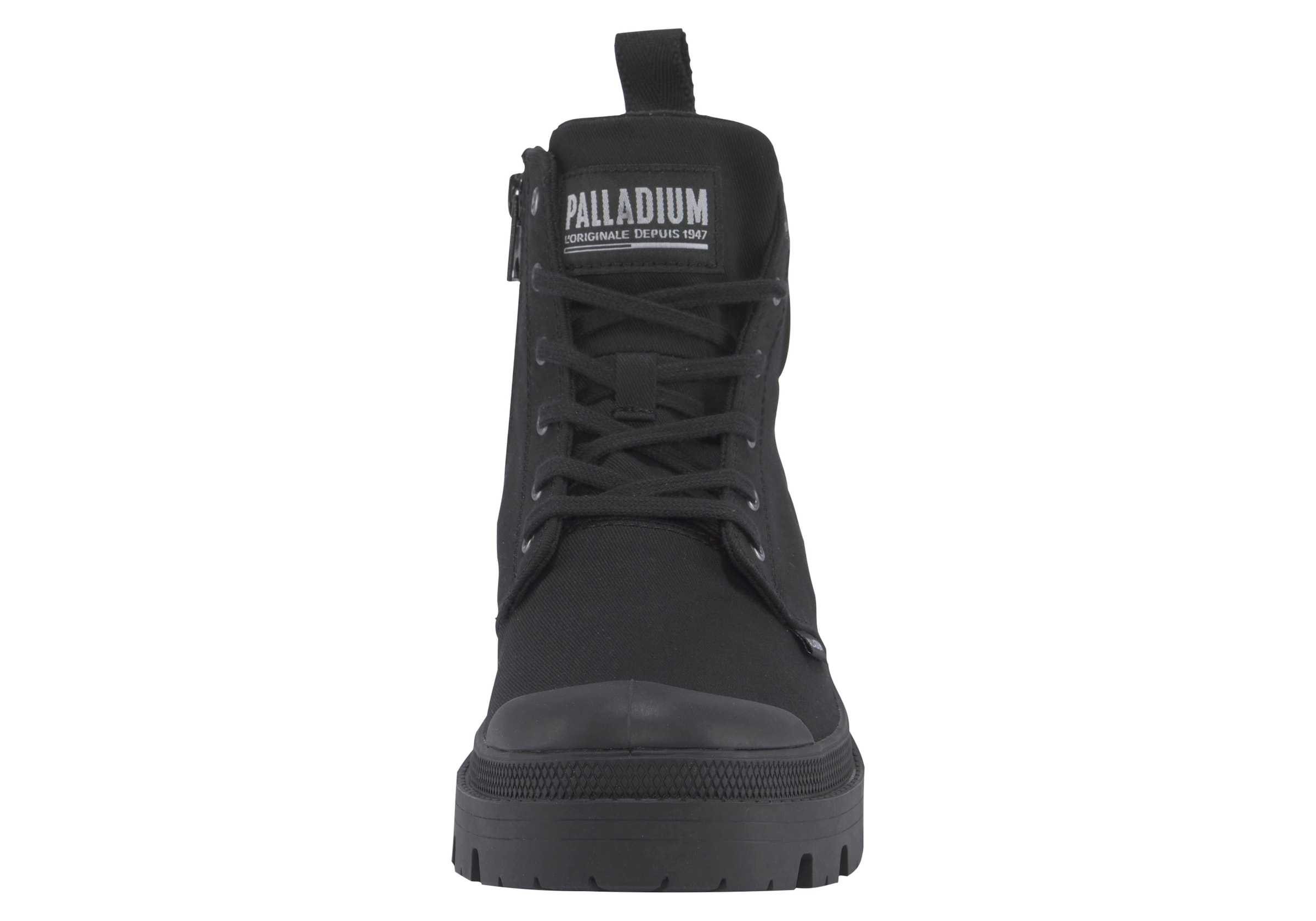 Palladium Schnürstiefelette »PALLABASE TWILL«  Schnürstiefel, Schnürboots aus Canvas mit Reissverschluss
