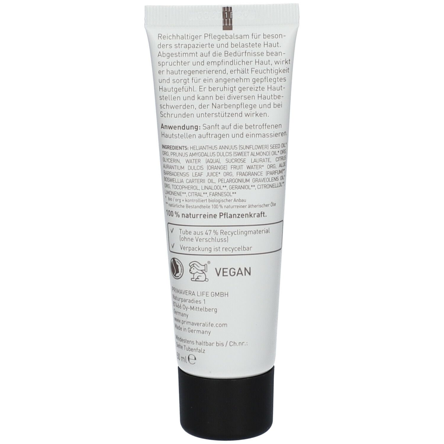 PRIMAVERA® Aromapflege Haut Intensiv Balsam BIO