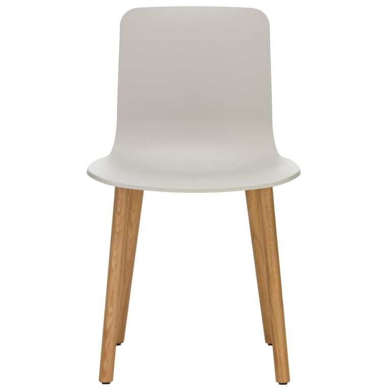 Vitra HAL RE stoel eiken onderstel warm grey