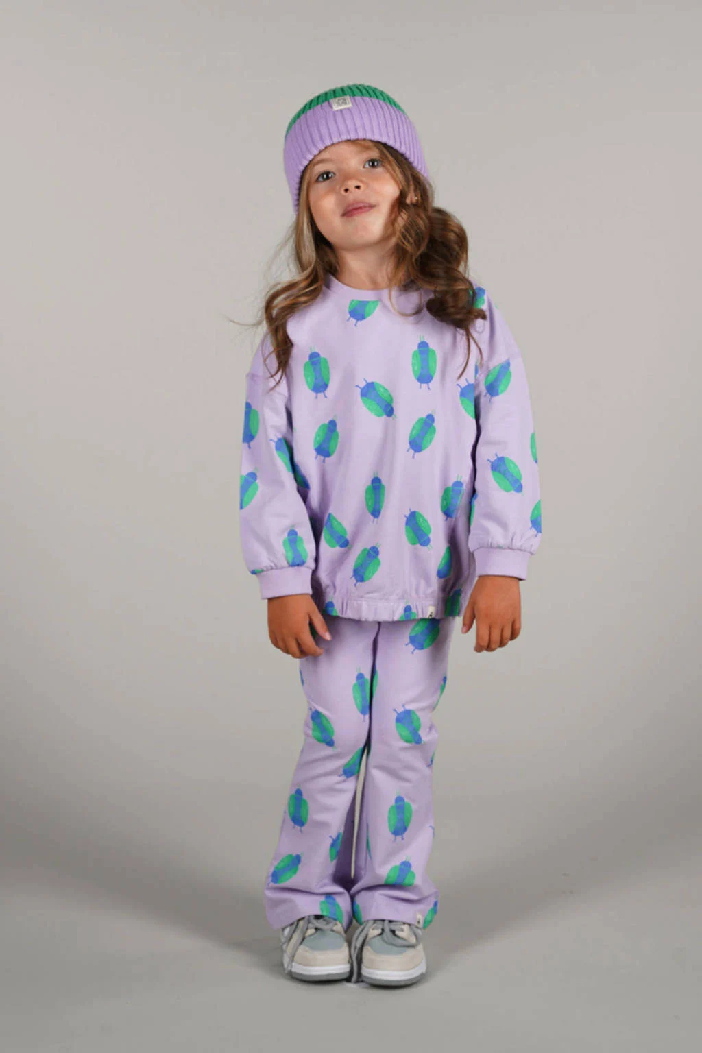 The New Chapter high waist flared broek met all over print lila/groen/blauw