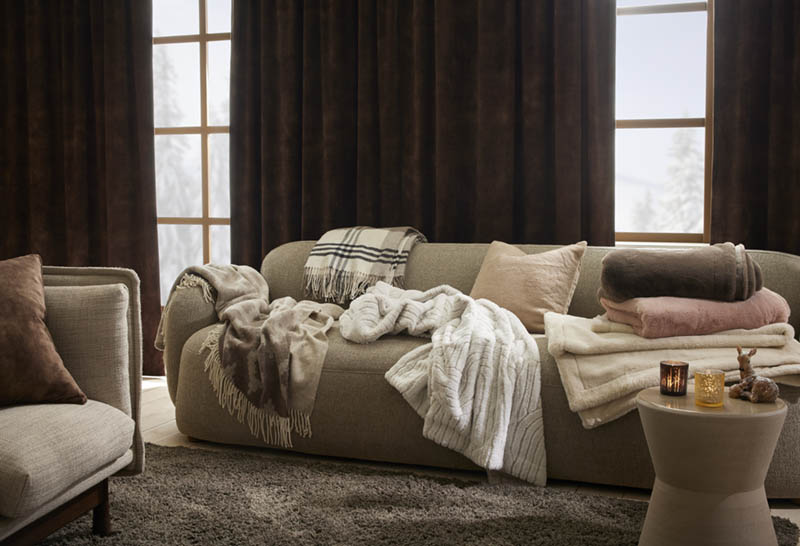 Lodge pelspledd 130x170 gråbrun