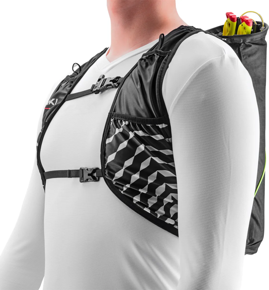 Leki Trail Running Quiver Vest Black-white-bright Red