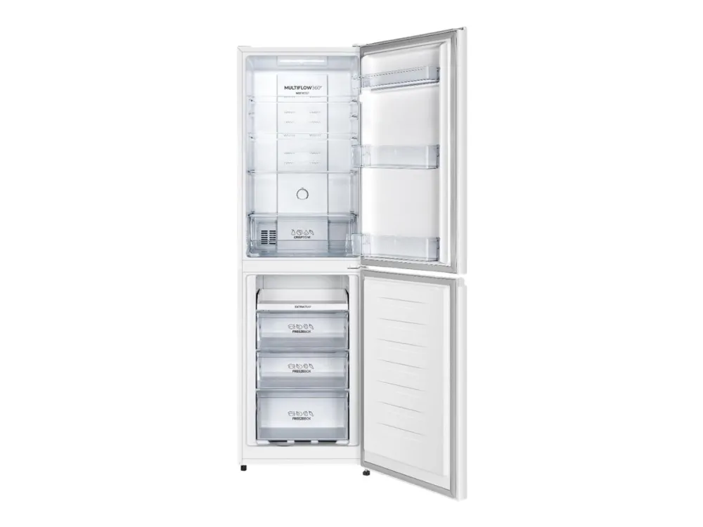 Gorenje Essential NRK418ECW4 - Køleskab/fryser - bund-fryser - bredde: 55 cm - dybde: 55.7 cm - højde: 182.4 cm - 256 liter - Klasse E - hvid