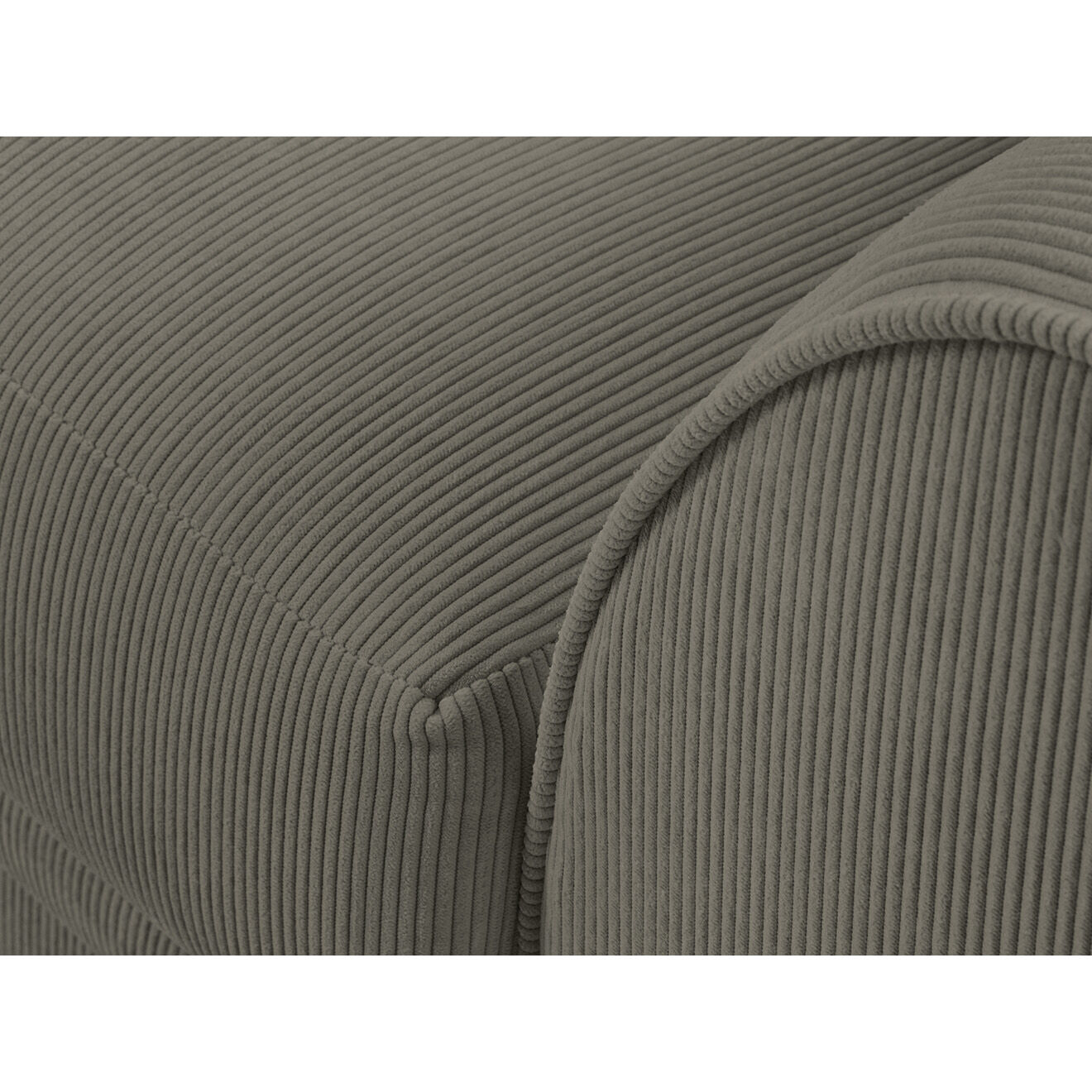 Mazzini Sofas Canapé d'angle Gauche Quince Velours côtelé 4 Places gris clair - 221x171x80 cm