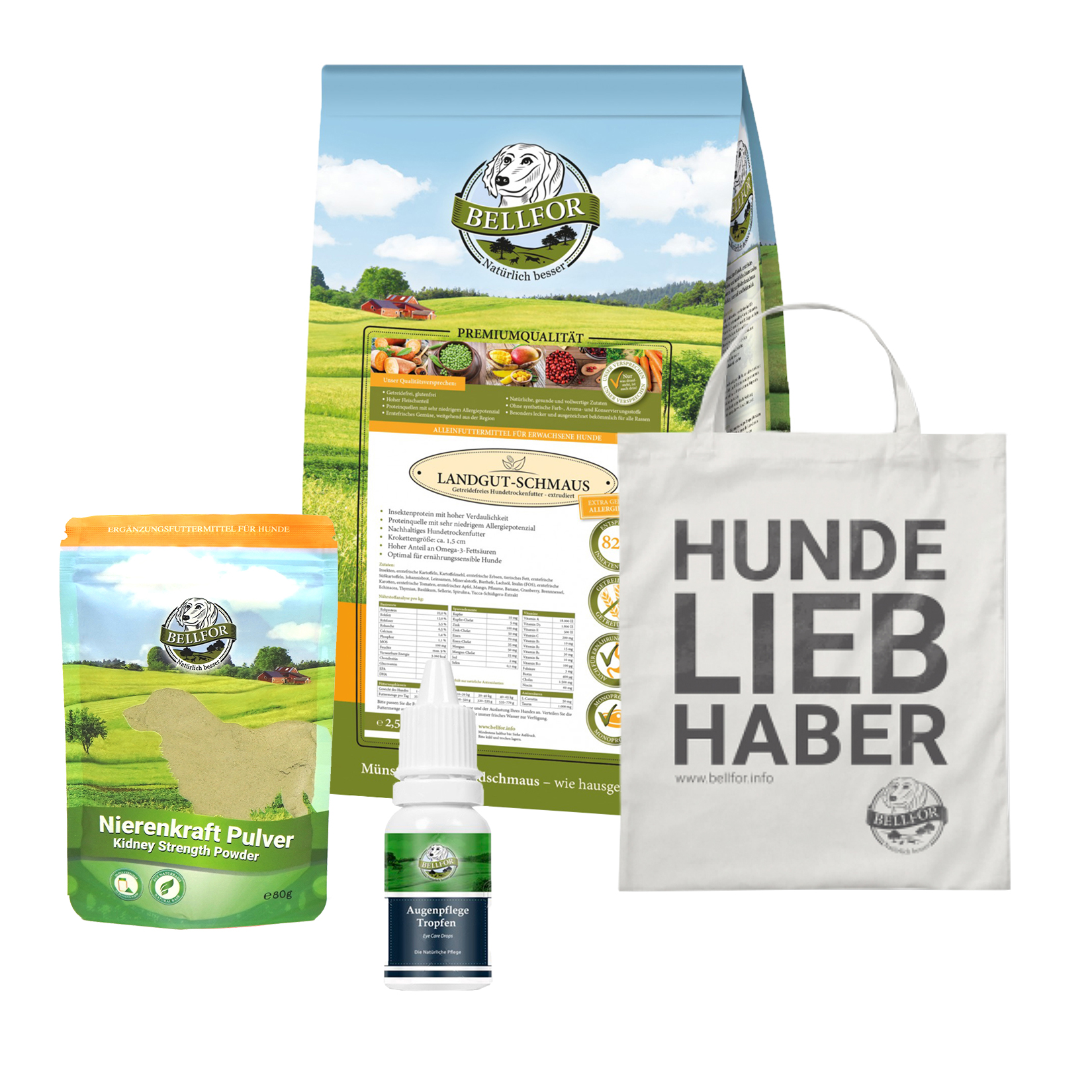 Set de soins oculaires pour les chiens de taille moyenne souffrant d'allergies alimentaires