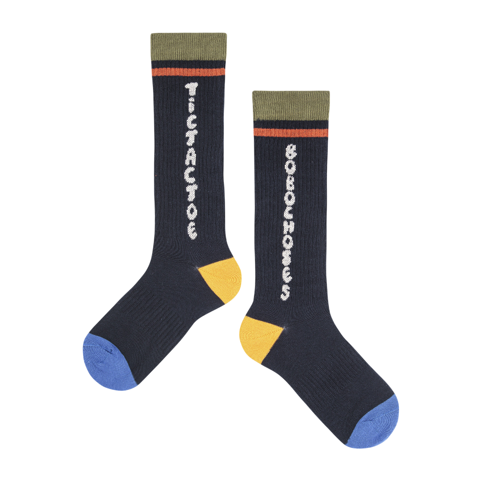 Socken Extra Lang Tic Tac Toe Navy Midnight Blue