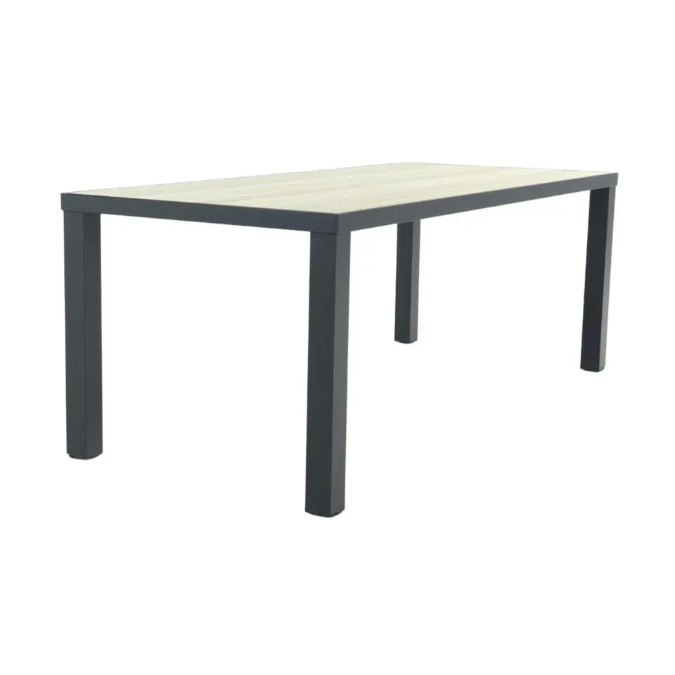 VDG Nola tuintafel 210x90 cm. - Antraciet/Houtlook