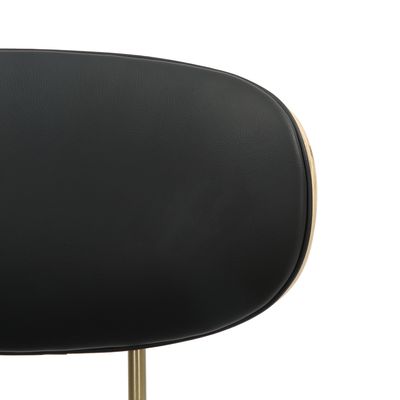 Chaise Visiteur THESEE - 4 pieds - bois multiplis imitation chêne clair et polyuréthane noir