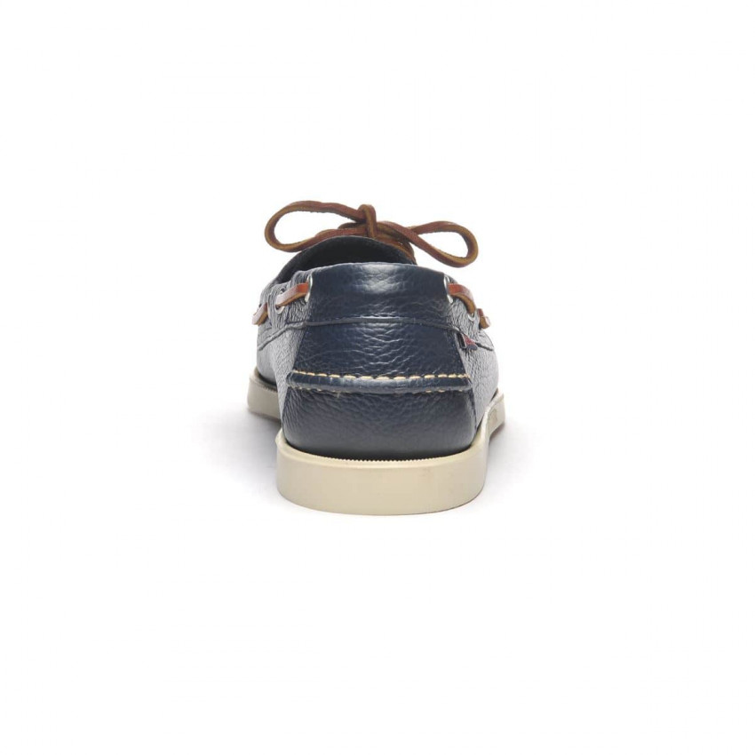 DOCKSIDES PORTLAND MARTELLATO Blue Navy-Chaussures bateau pour homme en cuir Portland
