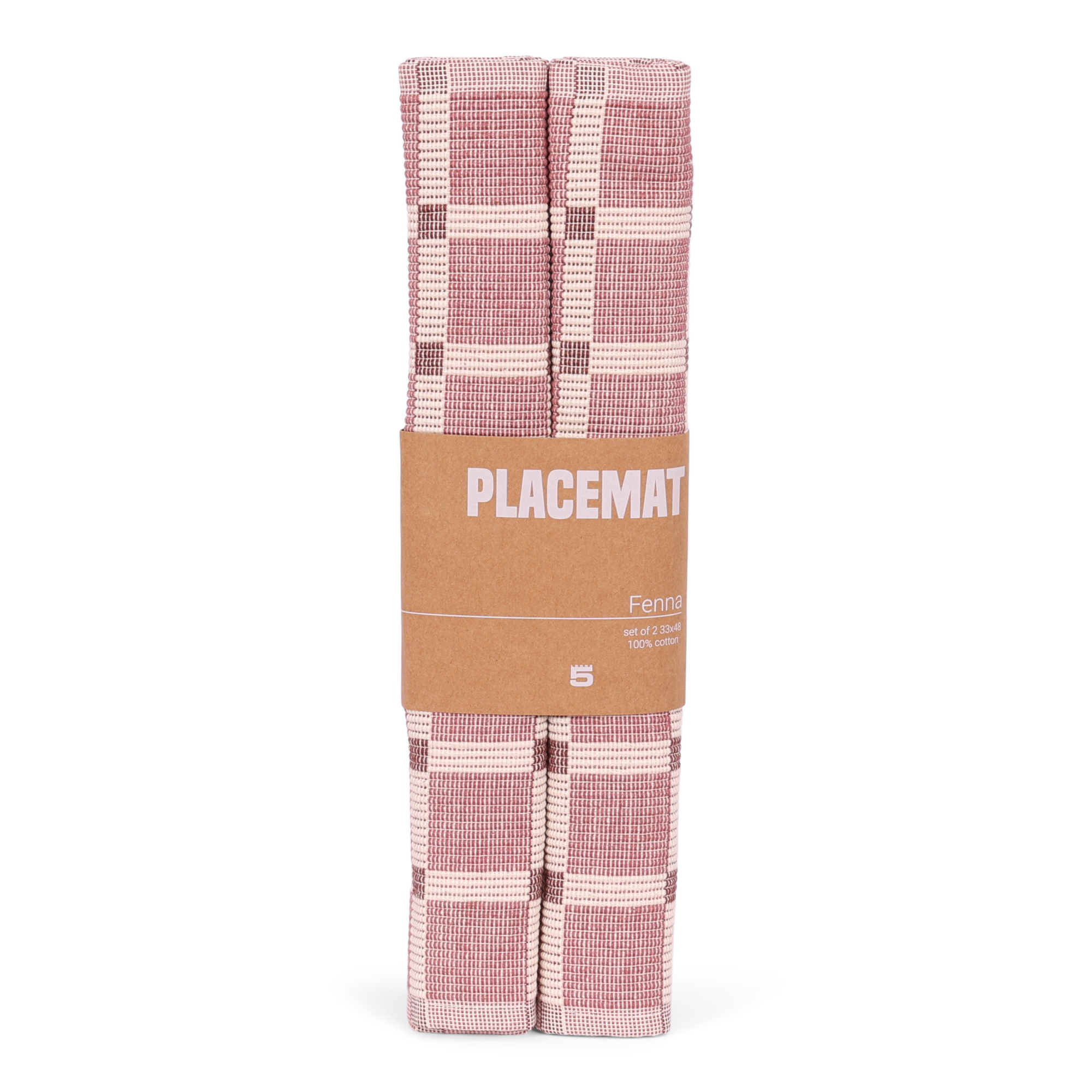 Placemat Fenna block blush - set van 2