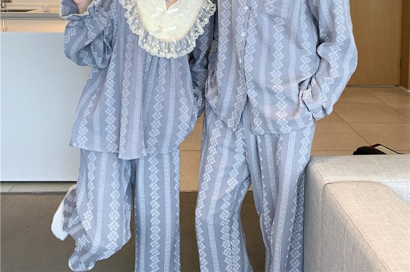 Tanee - Bijpassende pyjamaset met patroon voor koppels