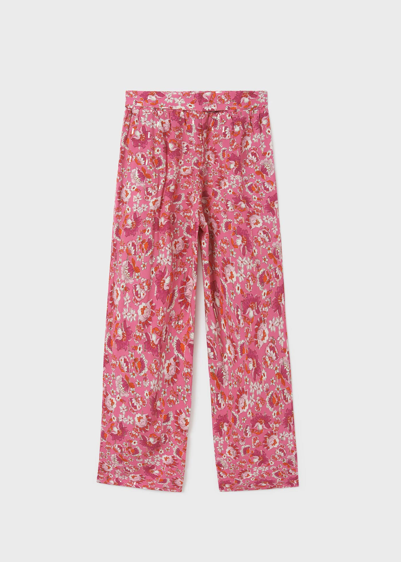 Calças curtas estampadas em viscose para meninas