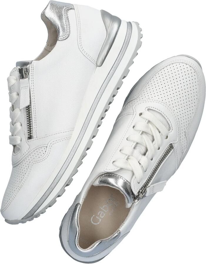Gabor Witte Zilveren Leren Sport Basket Multicolor Dames