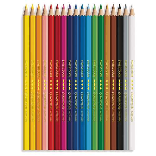 CARAN D'ACHE® Swisscolor im Karton-Etui, wasserfeste Farbstifte