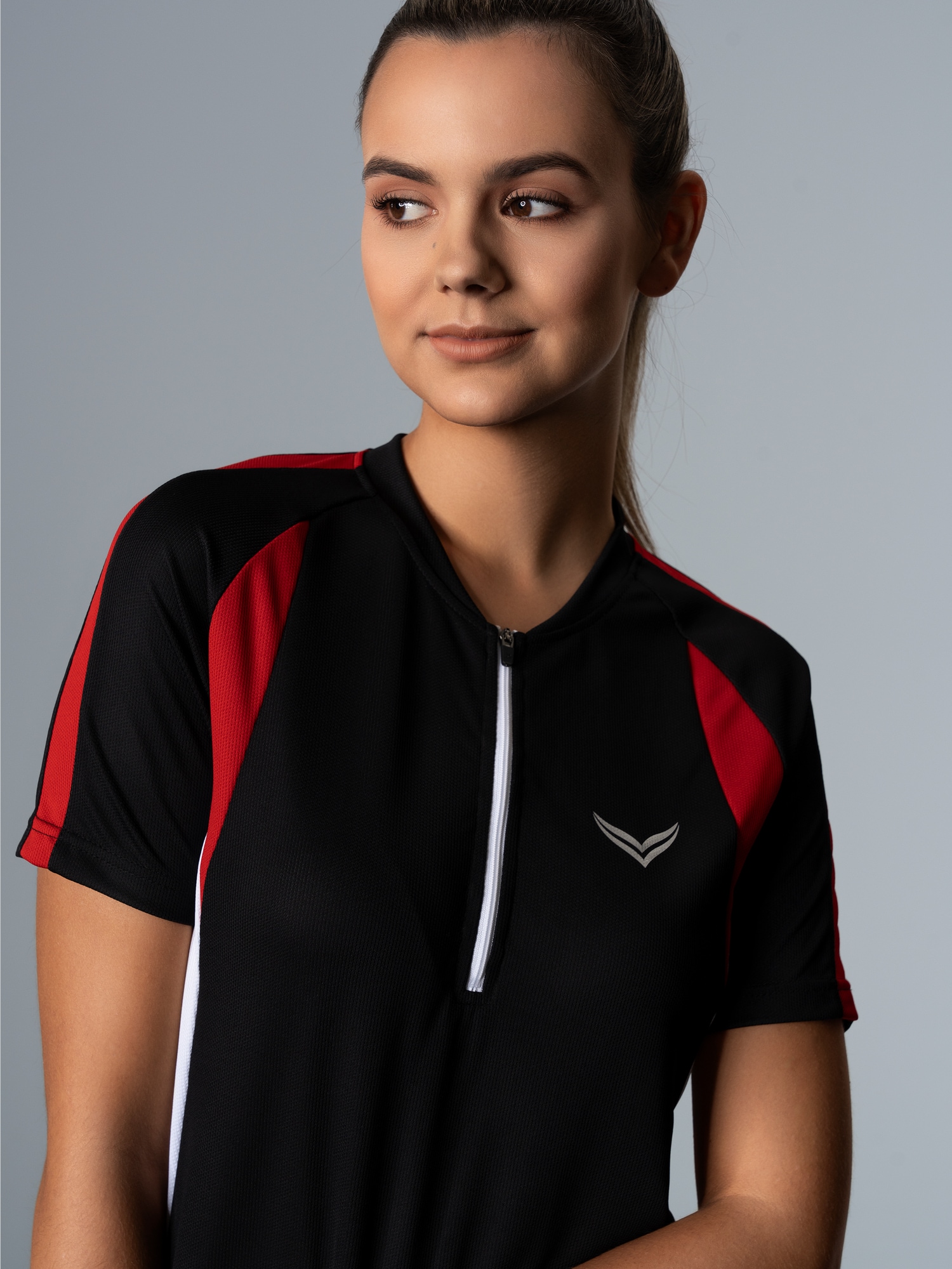 Fahrradtrikot aus atmungsaktivem COOLMAX®-Material Schwarz