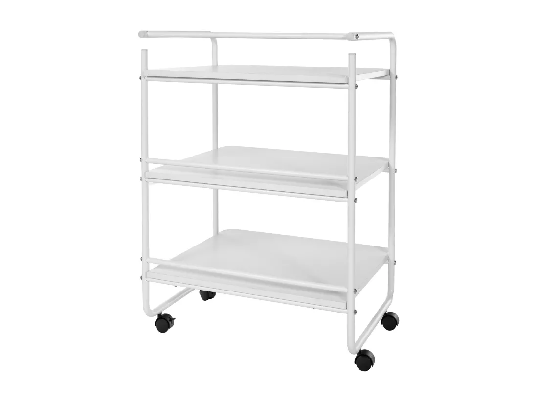 Chariot de service - Métal & Acier inoxydable - Blanc - PL902