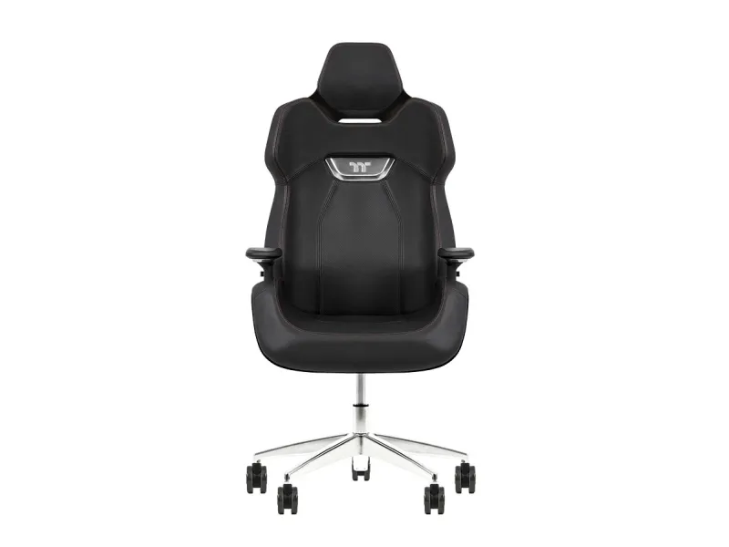 Thermaltake ARGENT E700 - Stol - ergonomisk - høj ryg - armstøtter - T-formet - vippe - drejeled - aluminiumlegering, perforeret læder, højdensistets støbt skum - stormsort