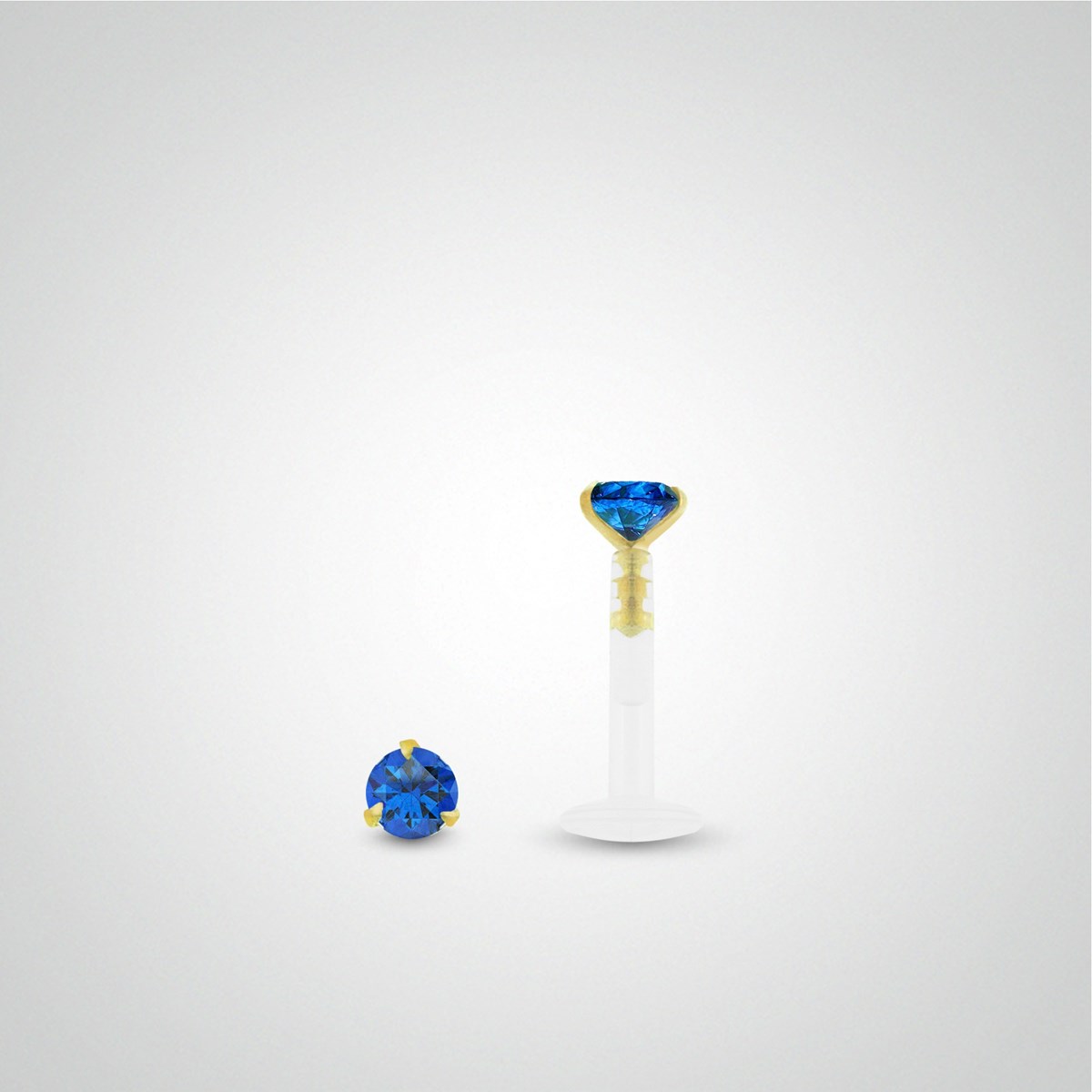 Piercing tragus saphir 0,05 carats en or jaune