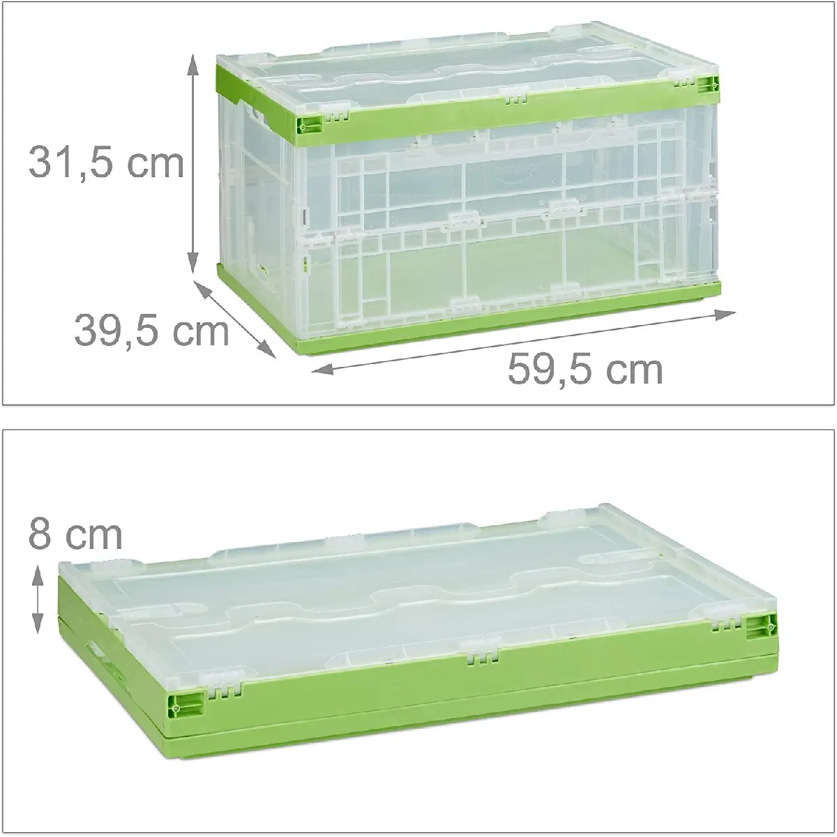 Helloshop26 Boîte pliable 60L - Vert
