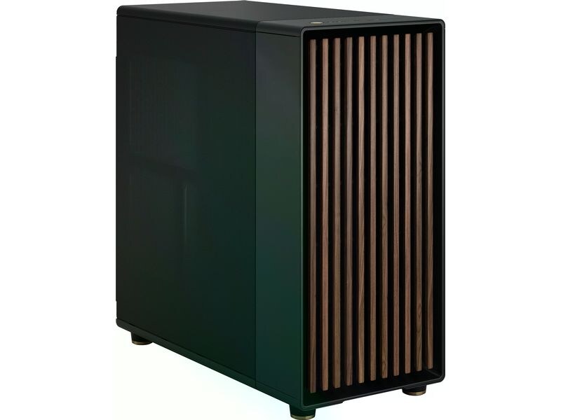 Fractal Design PC-Gehäuse North XL Schwarz Elegantes Gehäuse mit offener Front aus echtem Walnussholz