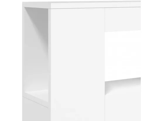 Tête de lit à LED blanc 100x18,5x103,5 cm bois d'ingénierie