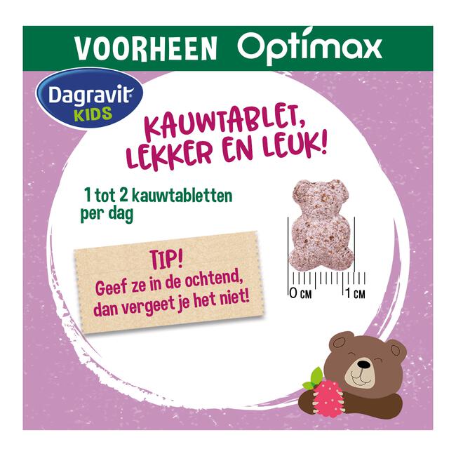 Dagravit Natural Kids Multi Framboos Hooggedoseerd 60 Dragees