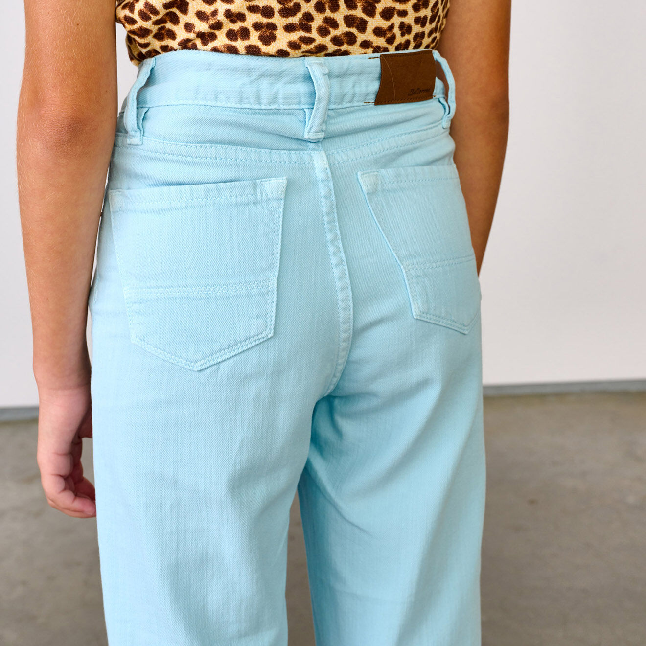 Bellerose Jean bootcut 100% Coton bio Popies bleu turquoise