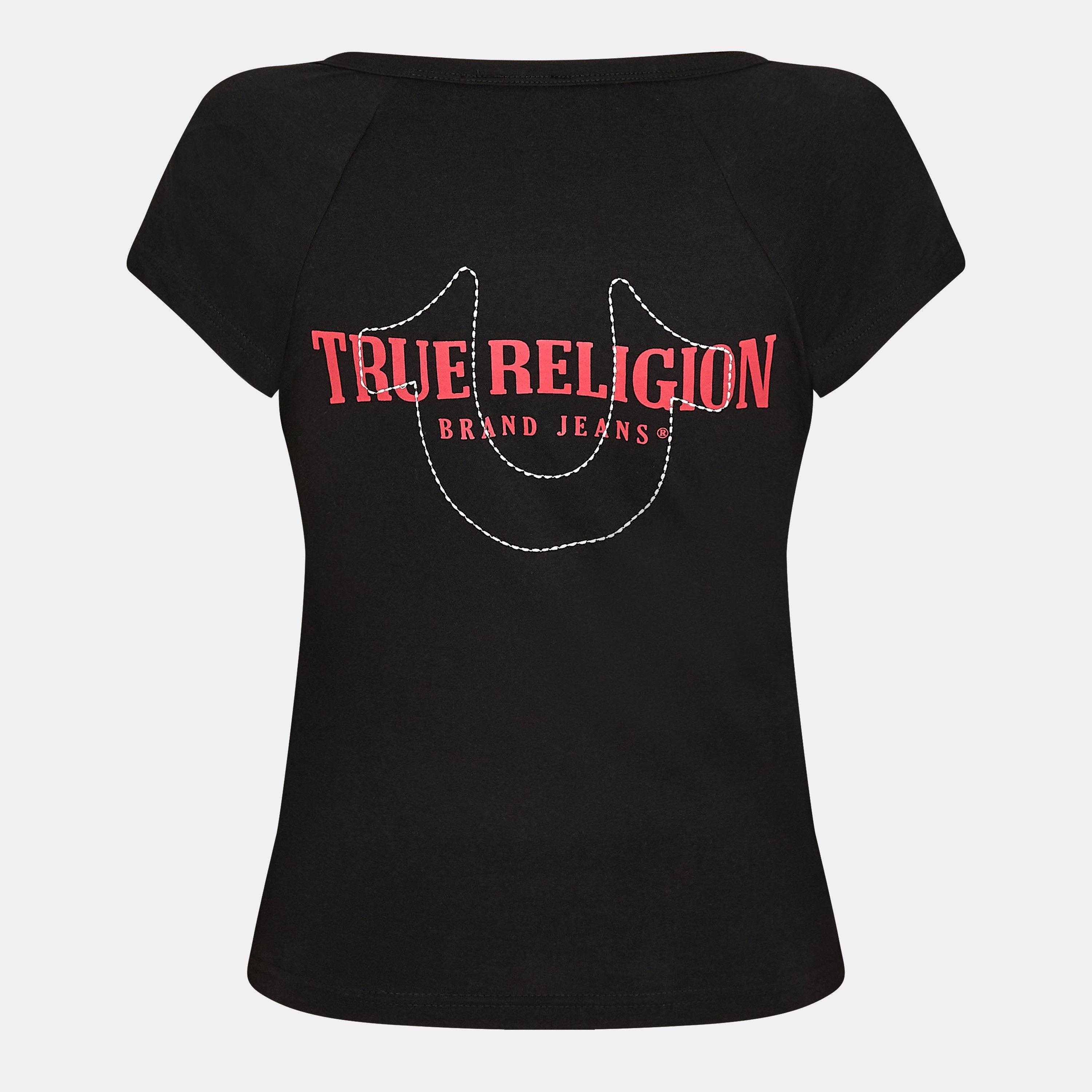 True Religion TR Raglan Henley T Shirt Womens