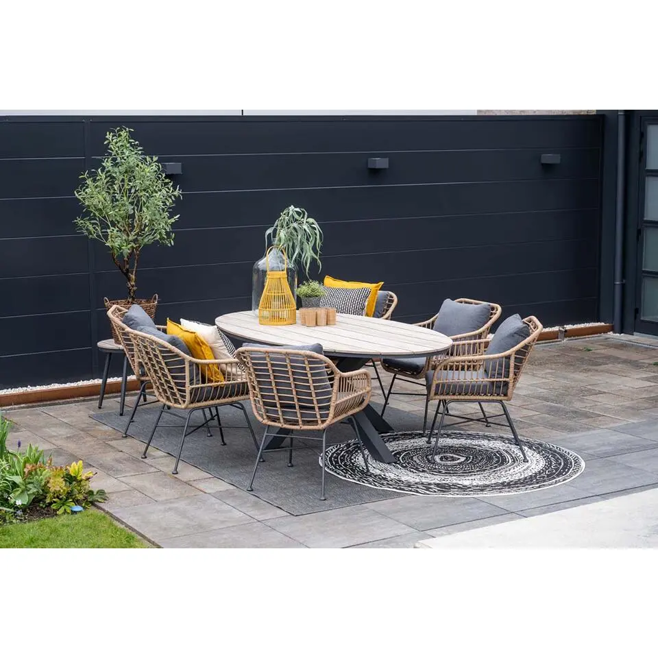 Set van 4 - Garden Impressions Margriet tuinstoel - Naturel
