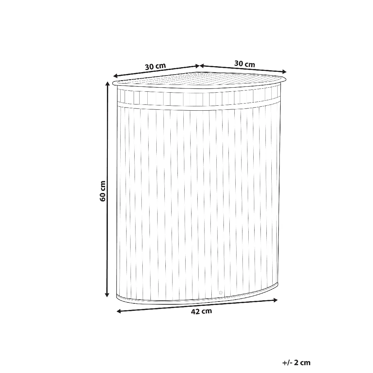 Beliani Panier BADULLA en bambou gris 60 cm