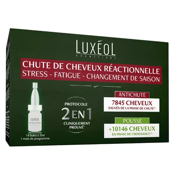 Luxéol Protocolo 2 em 1 para Queda de Cabelo Reativa 14 x 7ml