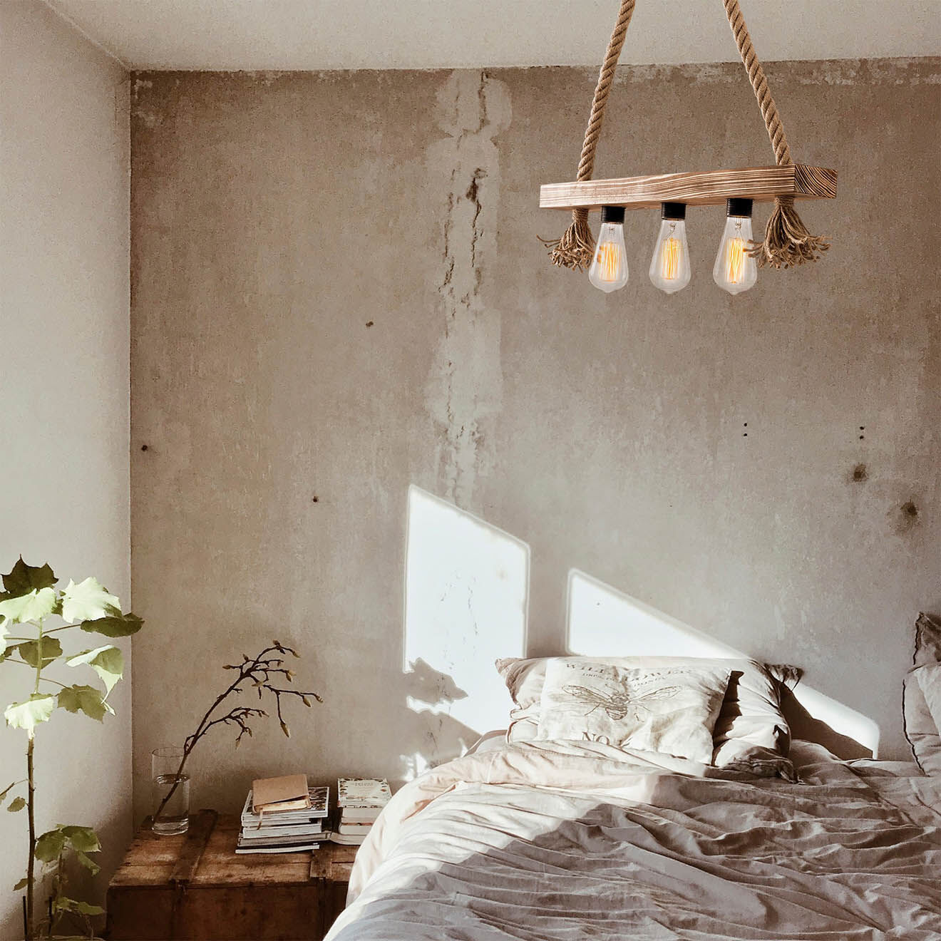 Opviq Lustre Erebos bois - 60x9x60 cm