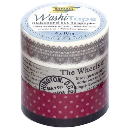 Folia Washi Tape Klebeband Vintage 4 Stück