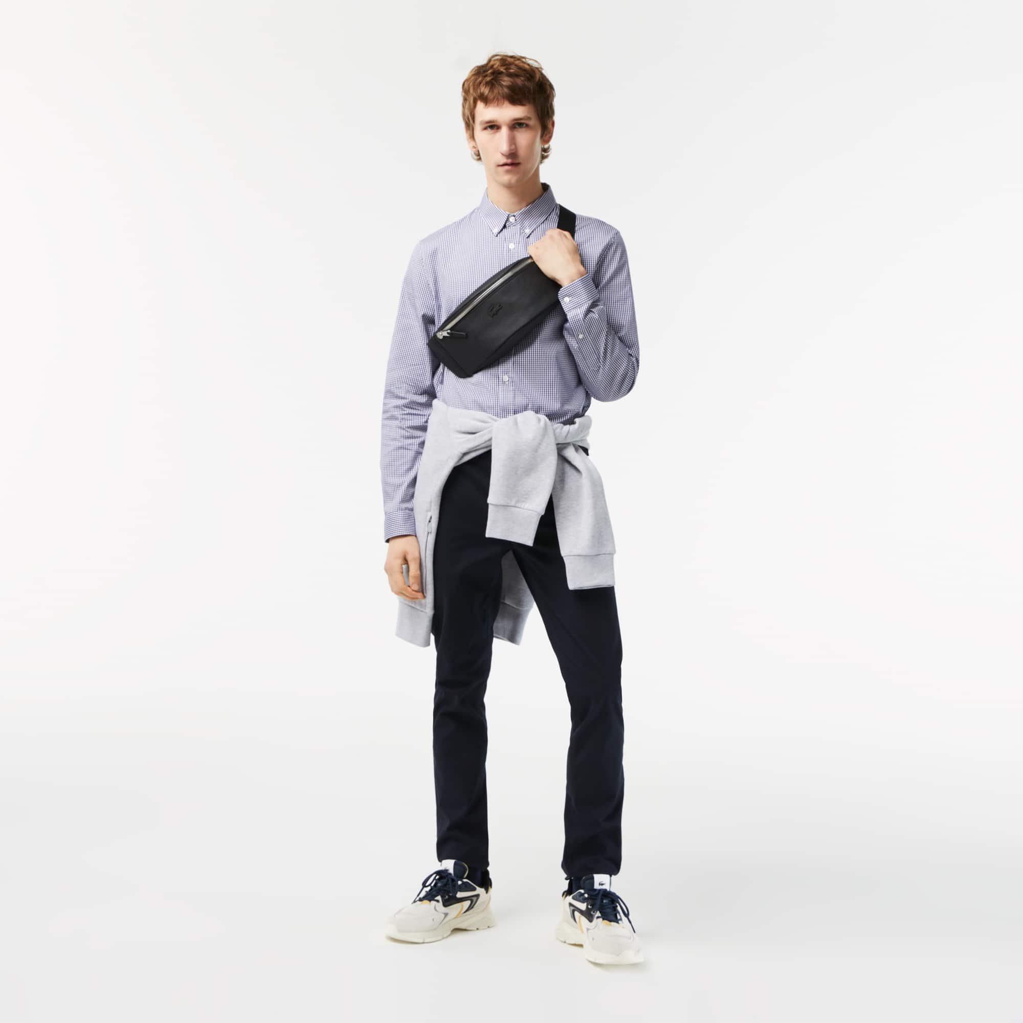 Sac banane Chantaco en cuir souple uni Sacs banane - Noir - Lacoste - Homme
