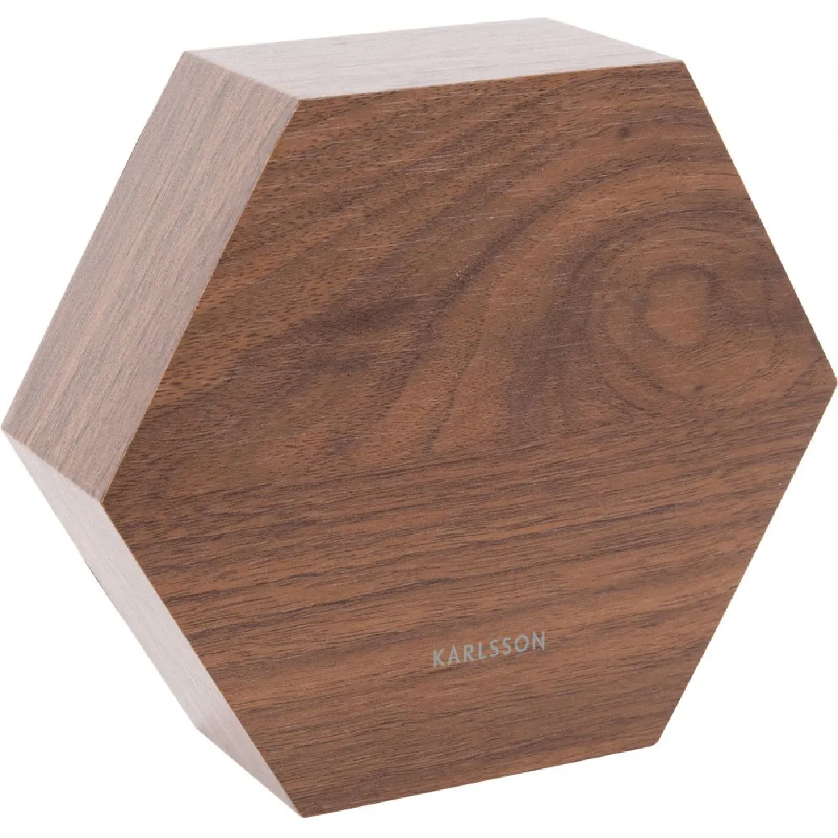 Karlsson Réveil en Bois Hexagon - Bois Foncé