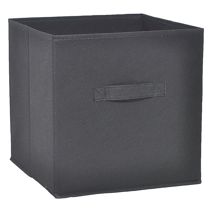 Boîte de rangement carrée en textile Mixxit coloris noir