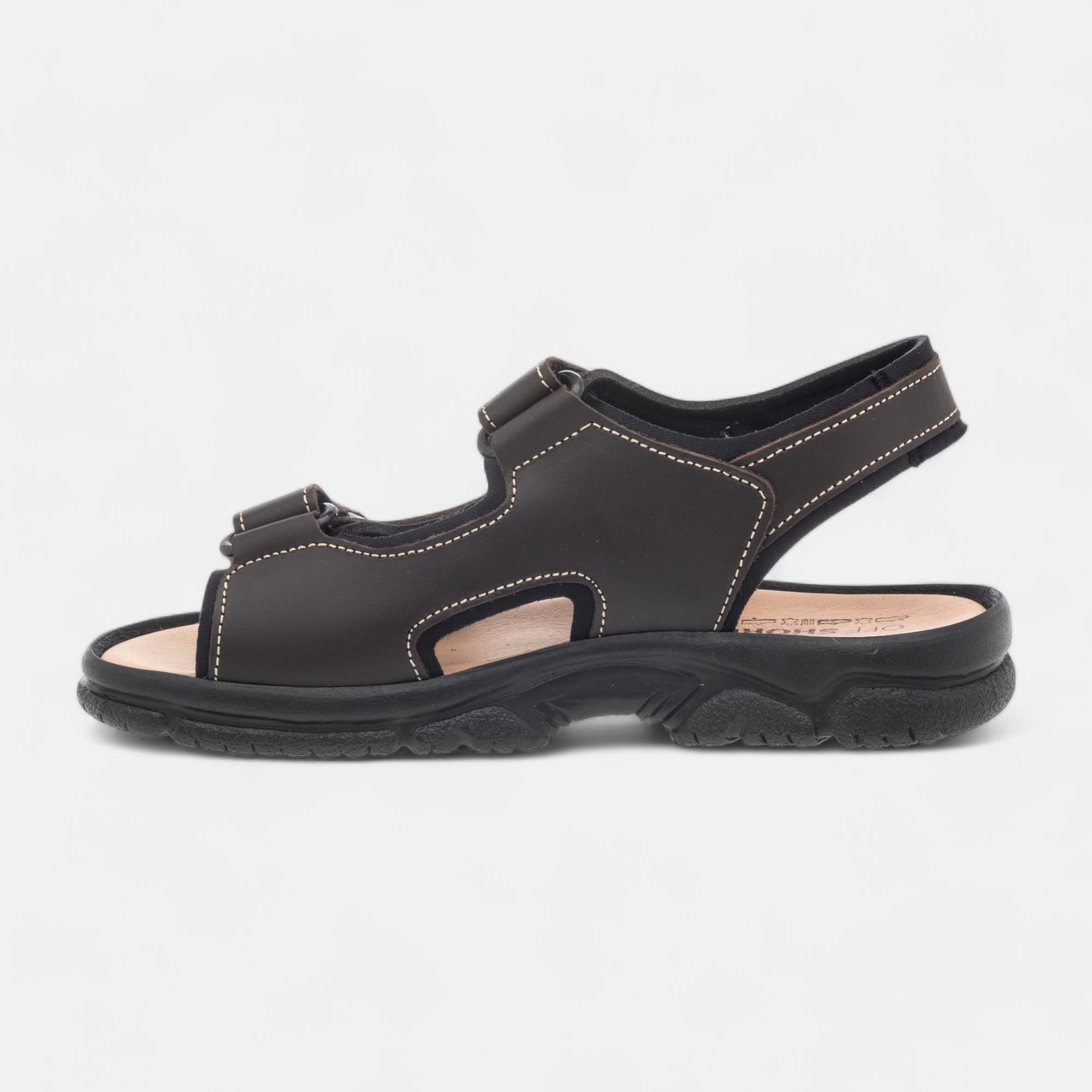Nu-pieds confort Homme en cuir marron