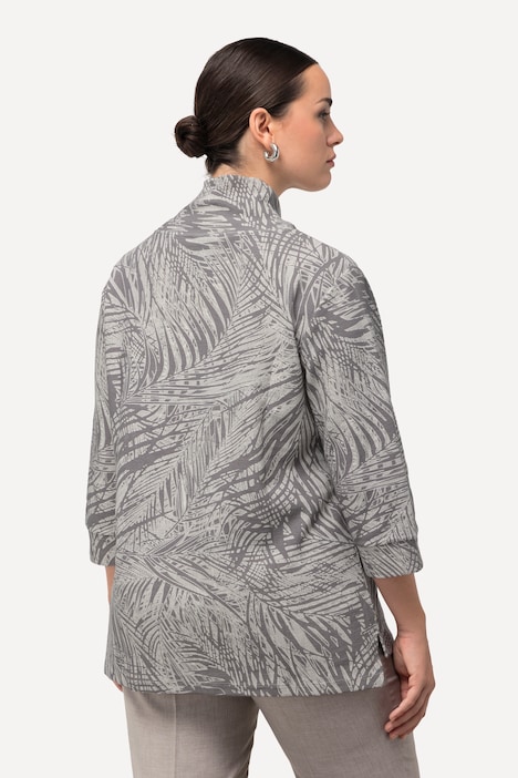 Sweatshirt, Federmuster, Boxy Fit, Stehkragen, 3/4-Arm