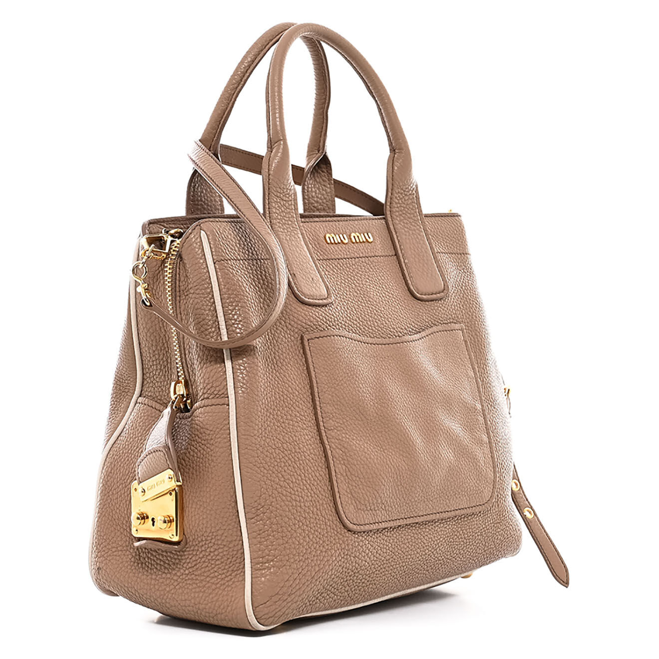 Miu miu Sac à main en Cuir beige - Très bon état - L.31 cm