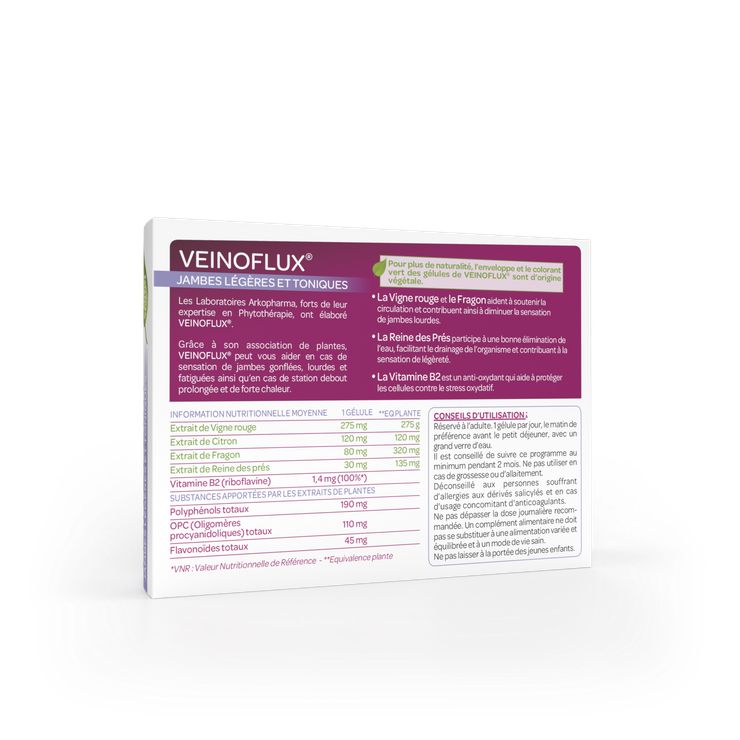 Veinoflux jambes légères et toniques 30 gélules