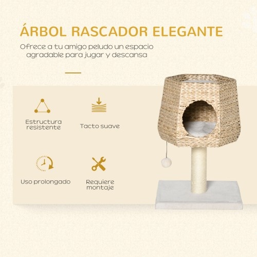 Arranhador PawHut Cream para Gatos Pequenos