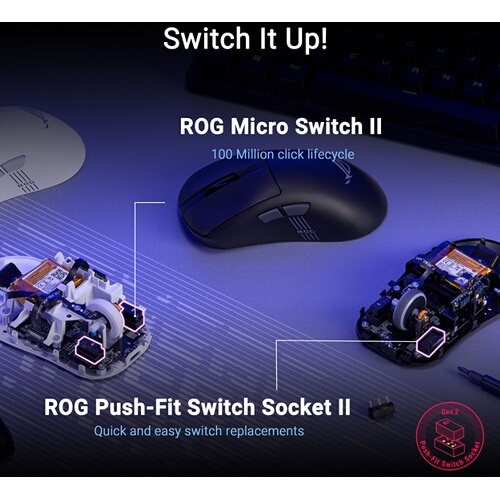 Souris Asus gaming sans fil ROG Keris II Origin Noir
