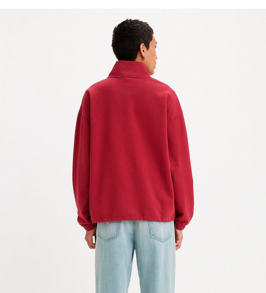 Moletom Levi's com zíper 1/4, vermelho
