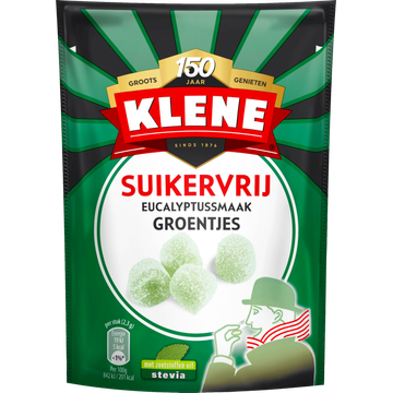 Klene Drop Groentjes Suikervrij 90g