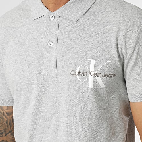 Polo Manches Courtes Seasonal Monologo 2851 Gris Chiné