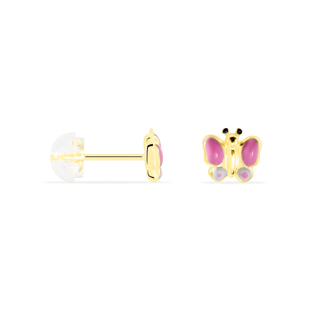 Boucles D'oreilles Puces Sienna Papillon Or Jaune