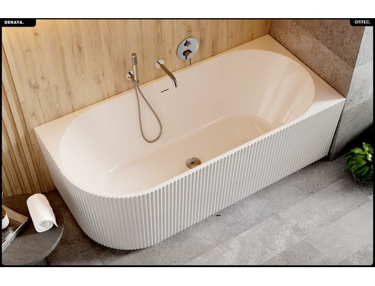 OTITEC - Baignoire asymétrique - 170 x 78 cm - droite - avec siphon c...
