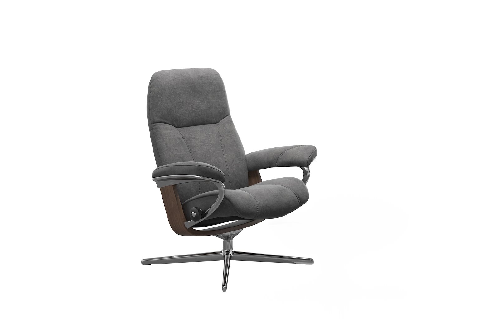 Consul lenestol Tekstil Magnolia Light Grey - Cross Chrome - Wengebeiset