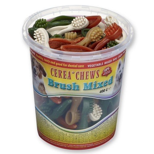 Cubo de petisco dental com sabor natural para cães