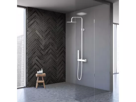 Luisa colonne de douche mécanique blanche - Essebagno